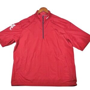 Nike Alabama Crimson Tide Mens Large Red Short Sleeve 1/4 Zip Windbreaker Jacket